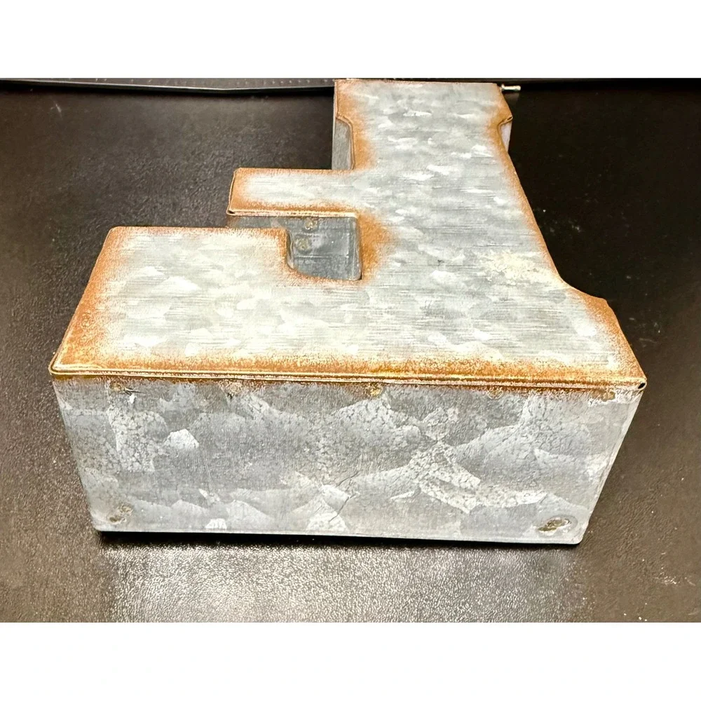 Hobby Lobby Galvanized Metal Wall Letter F Small Silver Industrial Rustic